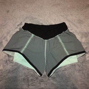 Teal Lululemon built in spandex shorts
